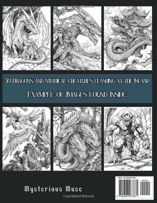 Clash on Dragon Island: 50 Dragons, and Mythical Creatures - Premium Coloring Book from Mysterious Muse - Just $8.95! Shop now at Mysterious Muse