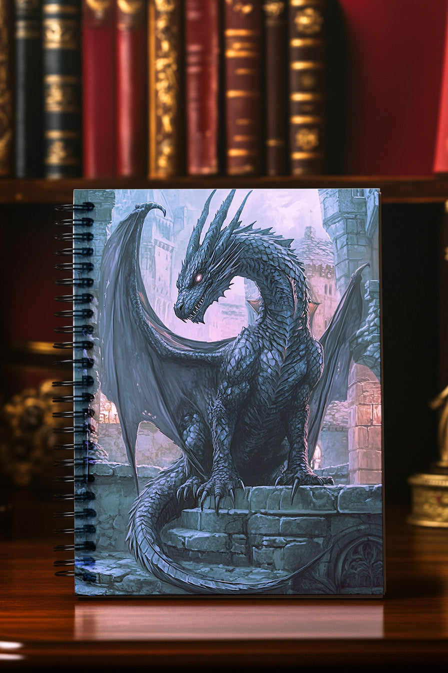 Ebonfire Guardian Spiral Notebook MysMuse - Premium Spiral Notebook from MysMuse - Just $14.99! Shop now at Mysterious Muse