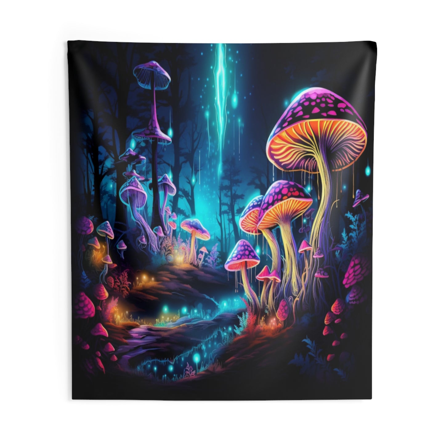 Luminous Mushrooms Hanging Wall Tapestries MysMuse