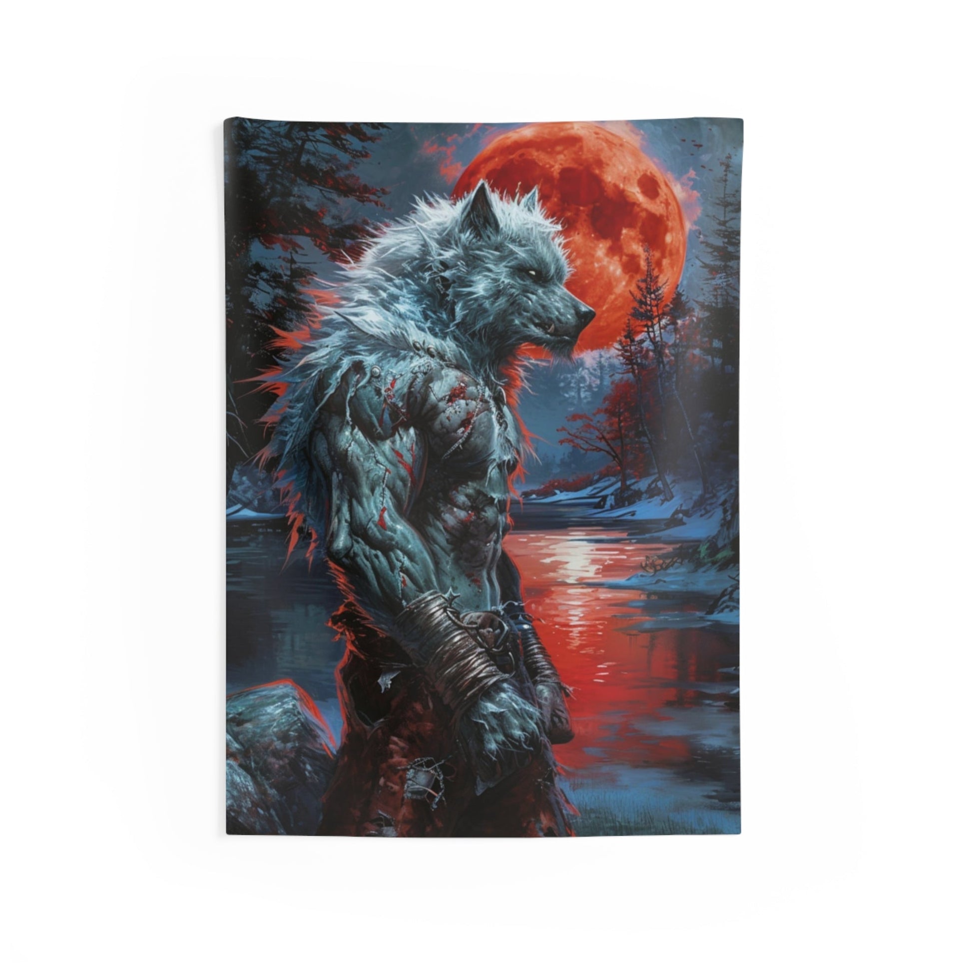 Blood Moon Lycanthrope Hanging Wall Tapestries MysMuse - Premium Hanging Wall Tapestries from MysMuse - Just $25.99! Shop now at Mysterious Muse