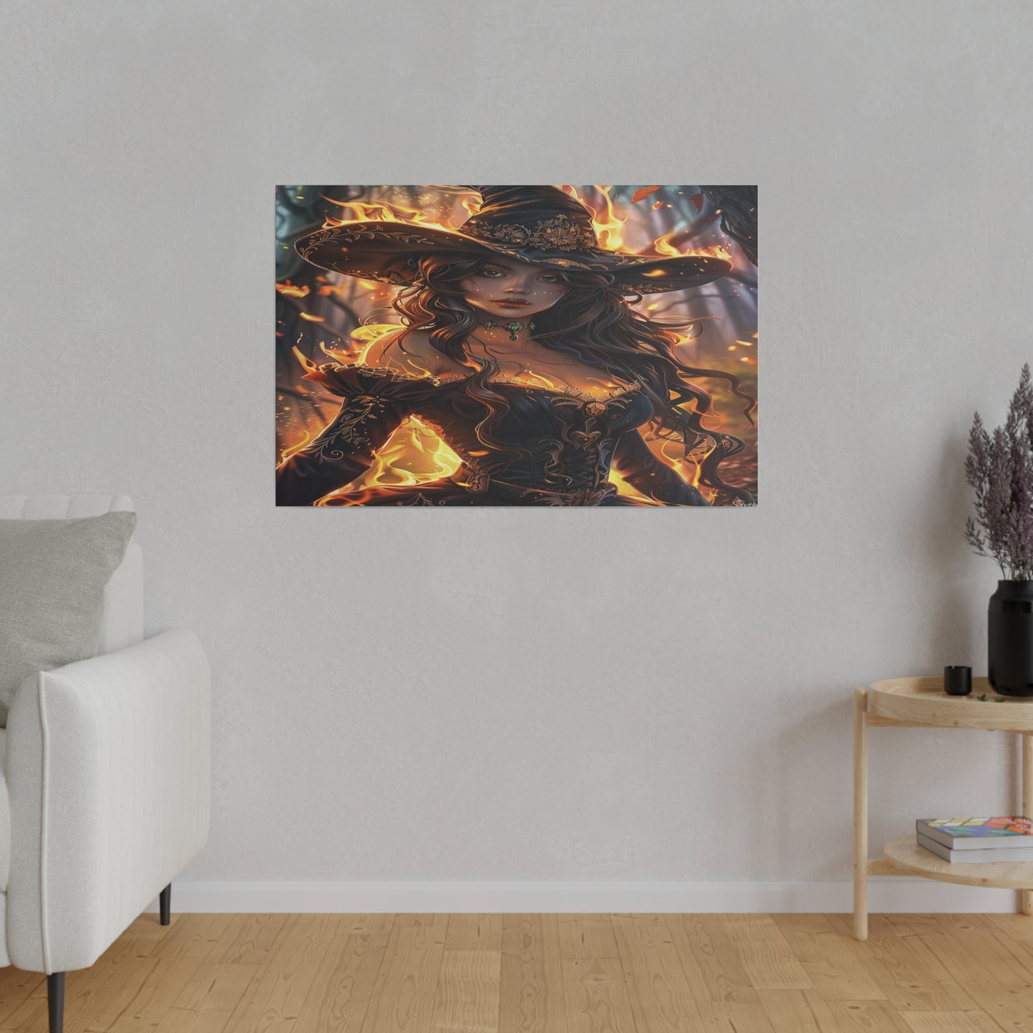 Flameborn Sorceress Matte Canvas Prints MysMuse - Premium Matte Canvas Prints from MysMuse - Just $41.99! Shop now at Mysterious Muse