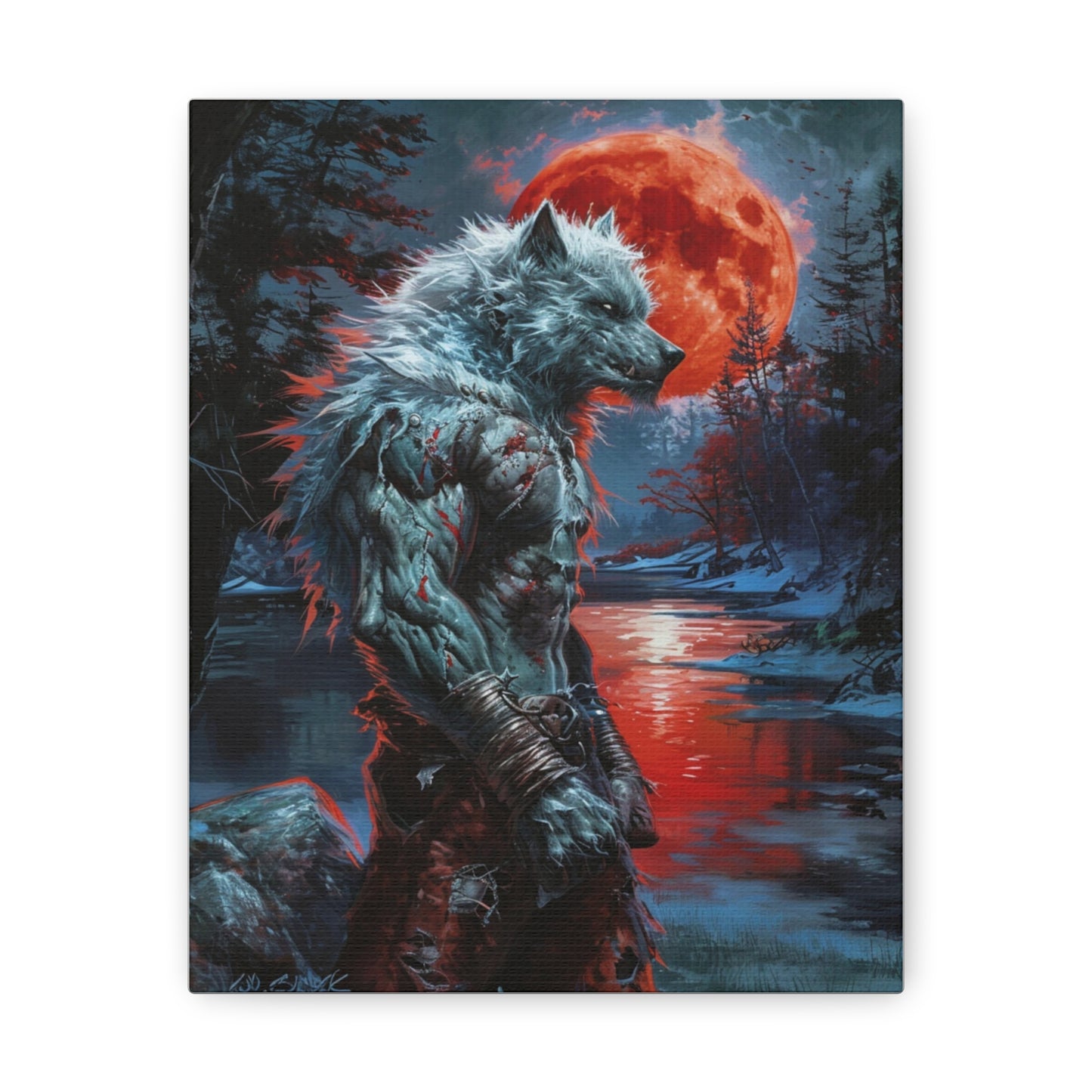 Blood Moon Lycanthrope Canvas Gallery Wraps MysMuse - Premium Canvas from Printify - Just $16.99! Shop now at Mysterious Muse