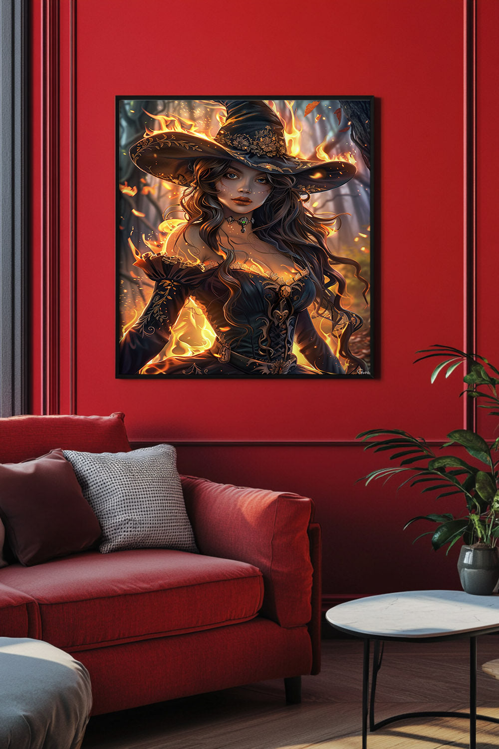 Flameborn Sorceress Matte Vertical Posters MysMuse. - Premium Matte Vertical Posters from MysMuse - Just $16.95! Shop now at Mysterious Muse