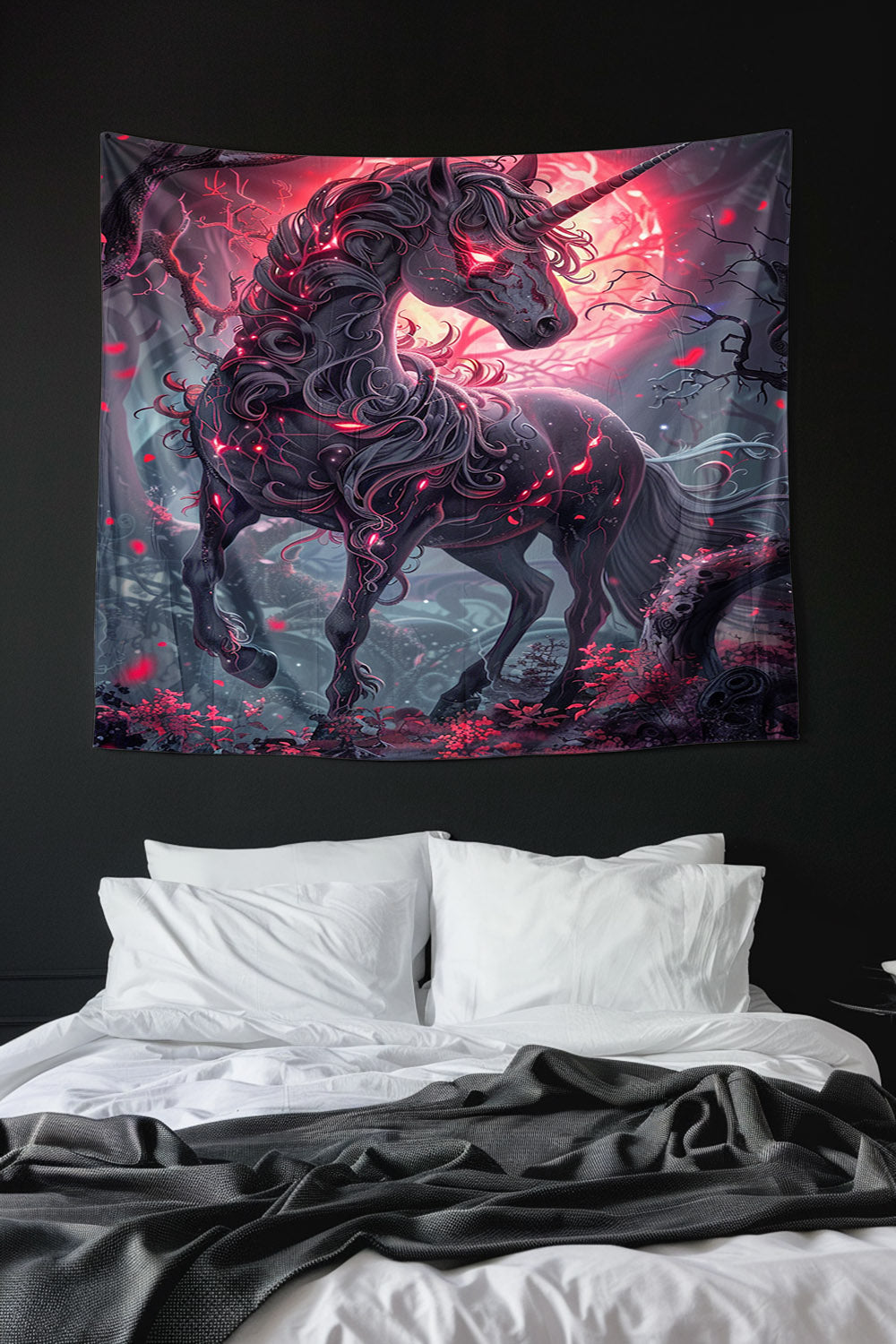 Nightmare Unicorn Decorative Wall Tapestry MysMuse - Premium Decorative Wall Tapestry from MysMuse - Just $26.99! Shop now at Mysterious Muse