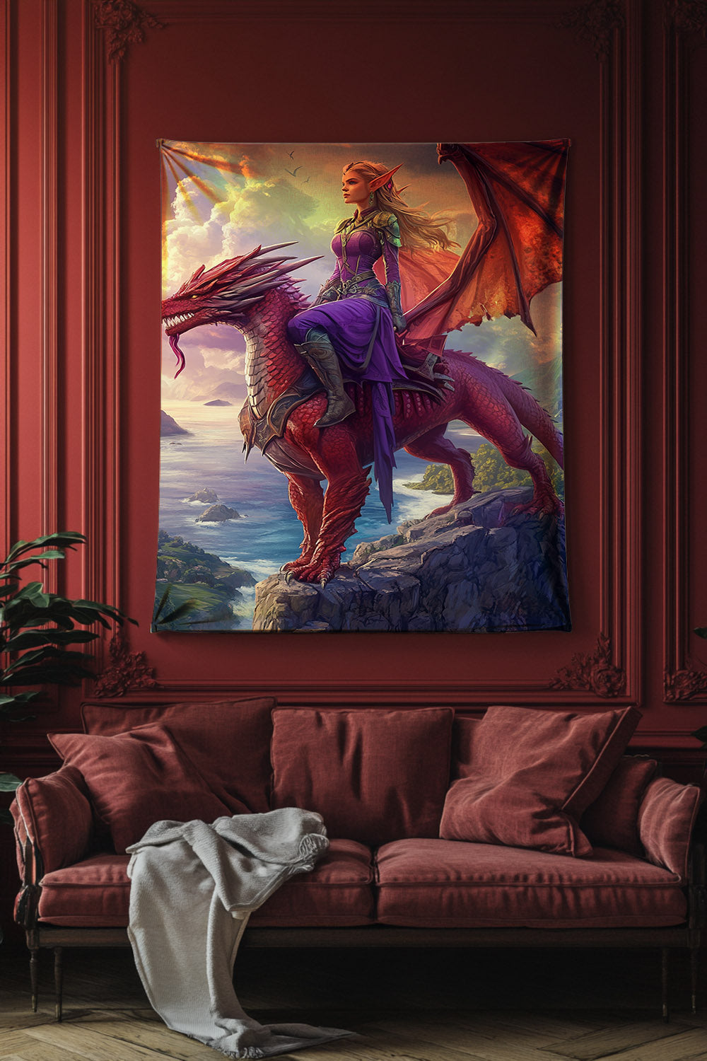 Dragonheart's Oath Decorative Wall Tapestry MysMuse - Premium Decorative Wall Tapestry from MysMuse - Just $26.99! Shop now at Mysterious Muse