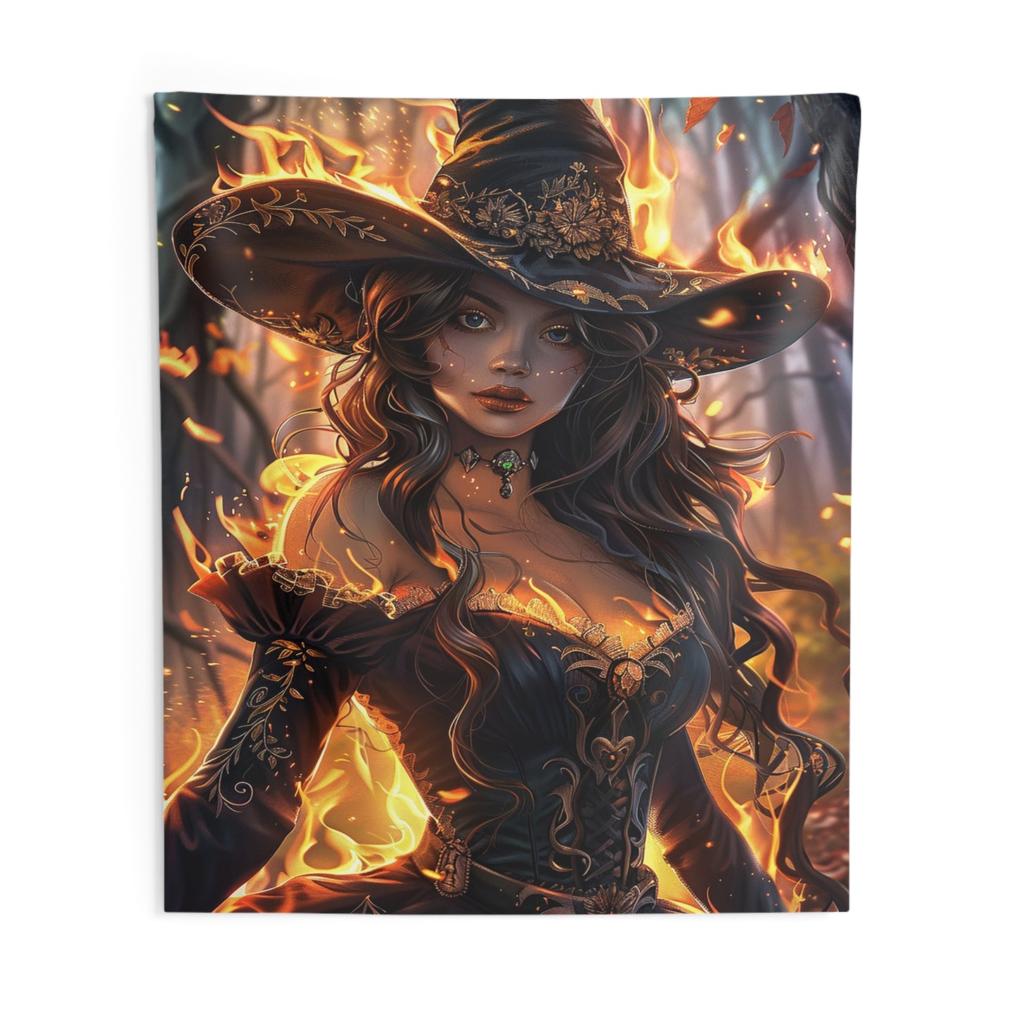 Flameborn Sorceress Decorative Wall Tapestry MysMuse - Premium Decorative Wall Tapestry from MysMuse - Just $26.99! Shop now at Mysterious Muse