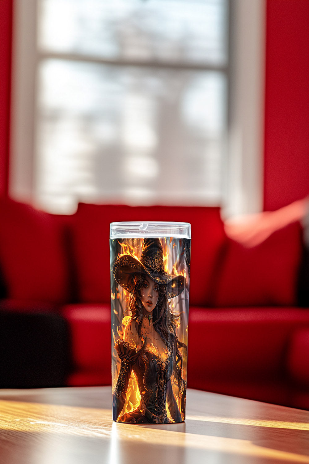 Flameborn Sorceress Steel Tumbler Drinkware MysMuse - Premium Tumbler from MysMuse - Just $37.95! Shop now at Mysterious Muse