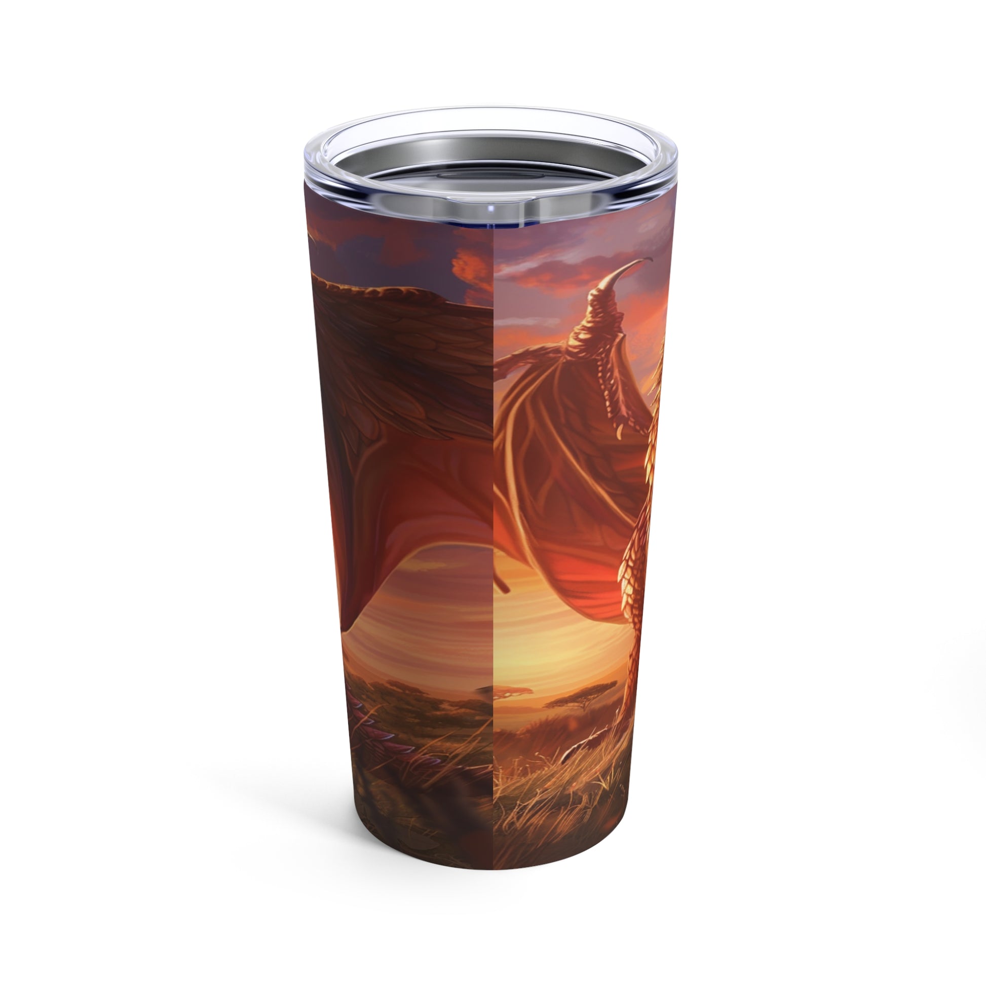 Red Savannah Dragon Steel Tumbler Drinkware MysMuse - Premium Tumbler from MysMuse - Just $37.95! Shop now at Mysterious Muse