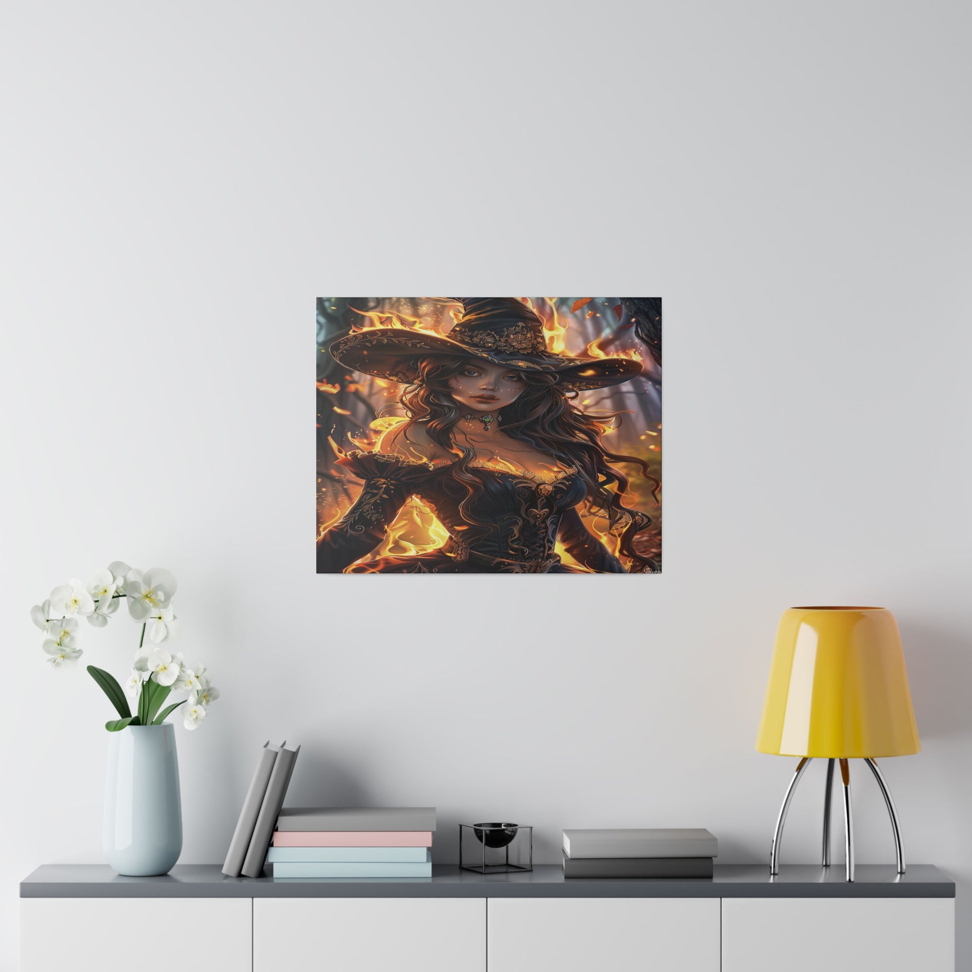 Flameborn Sorceress Matte Canvas Prints MysMuse - Premium Matte Canvas Prints from MysMuse - Just $41.99! Shop now at Mysterious Muse