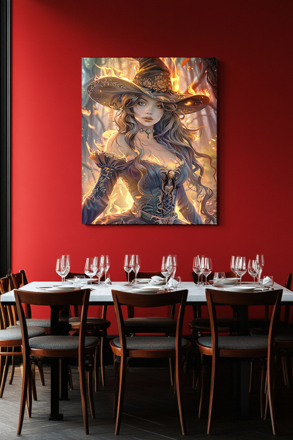 Flameborn Sorceress Matte Canvas Prints MysMuse - Premium Matte Canvas Prints from MysMuse - Just $41.99! Shop now at Mysterious Muse