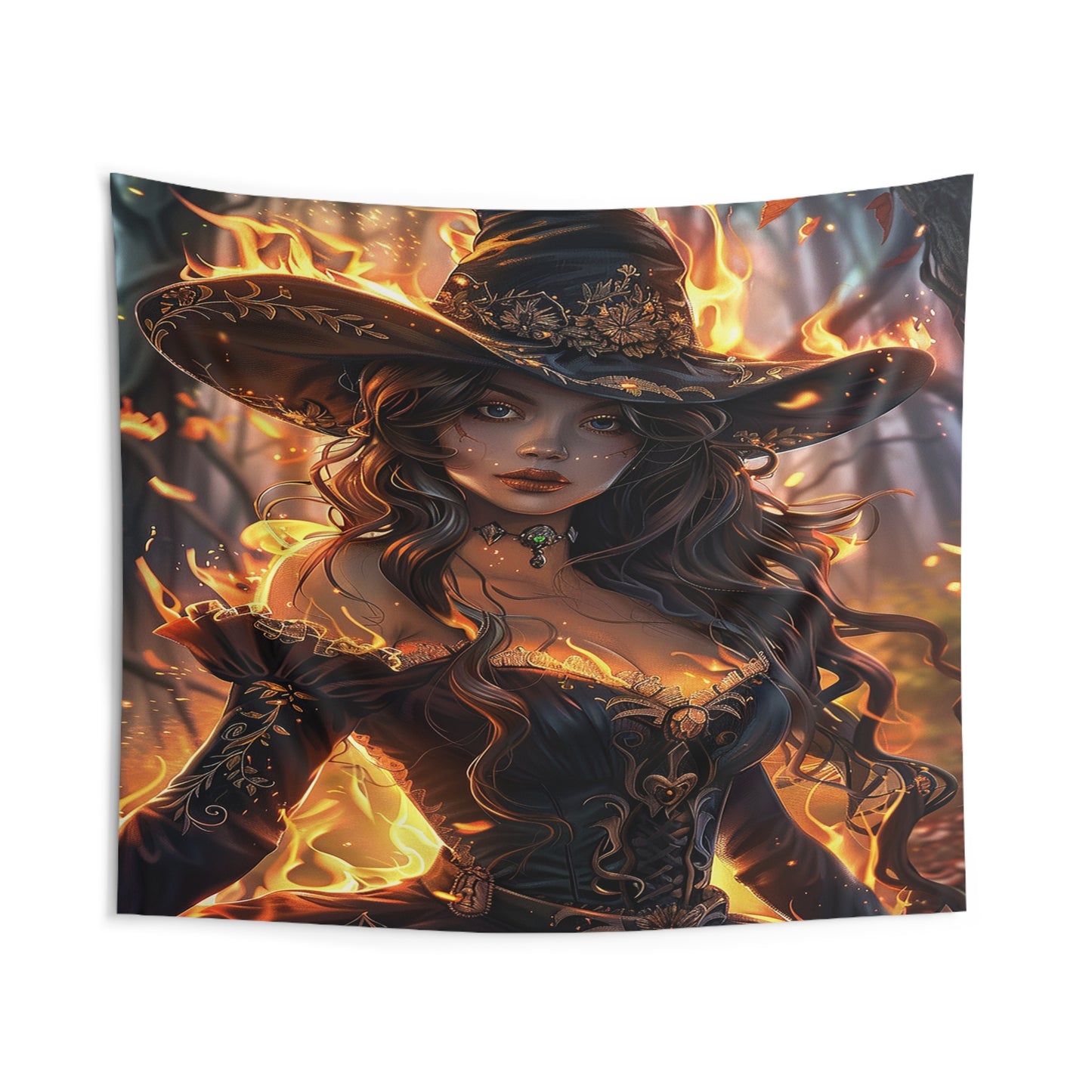 Flameborn Sorceress Decorative Wall Tapestry MysMuse - Premium Decorative Wall Tapestry from MysMuse - Just $26.99! Shop now at Mysterious Muse