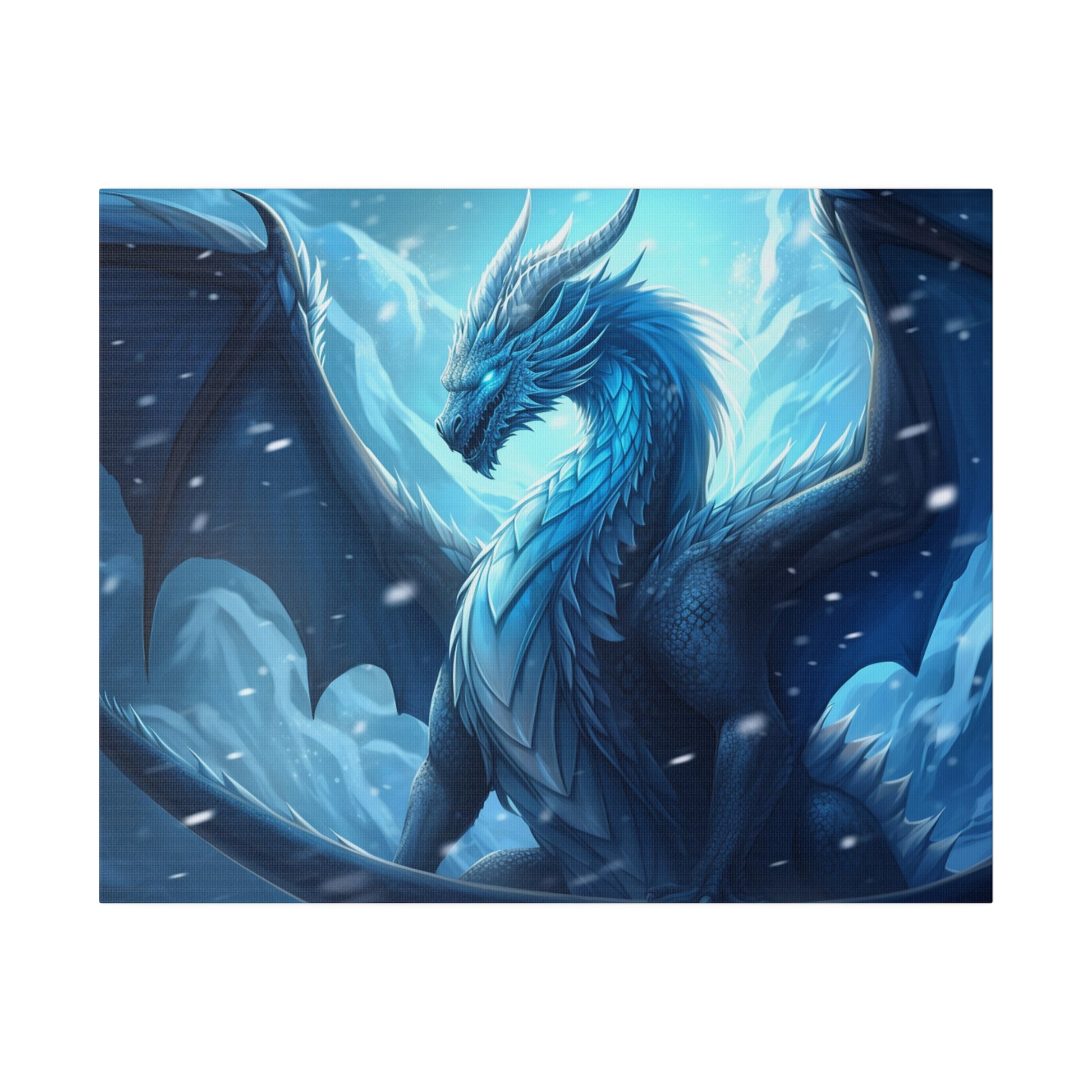 Blue Frost Dragon Matte Canvas Prints MysMuse - Premium Matte Canvas Prints from MysMuse - Just $41.99! Shop now at Mysterious Muse