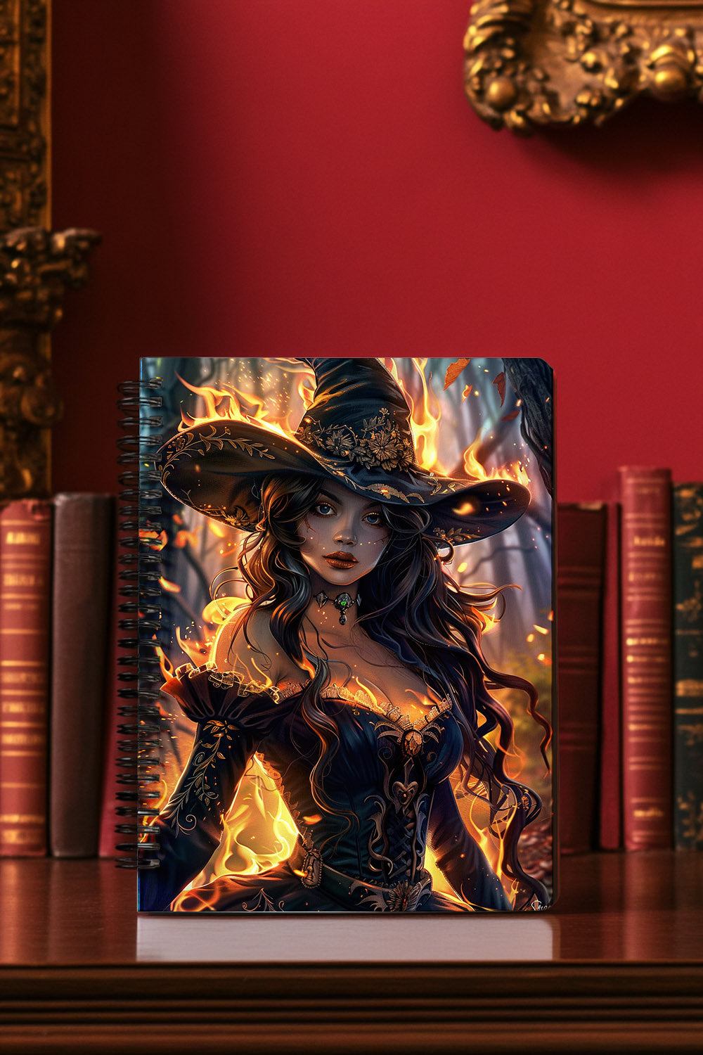 Flameborn Sorceress Spiral Notebook MysMuse - Premium Spiral Notebook from MysMuse - Just $14.99! Shop now at Mysterious Muse