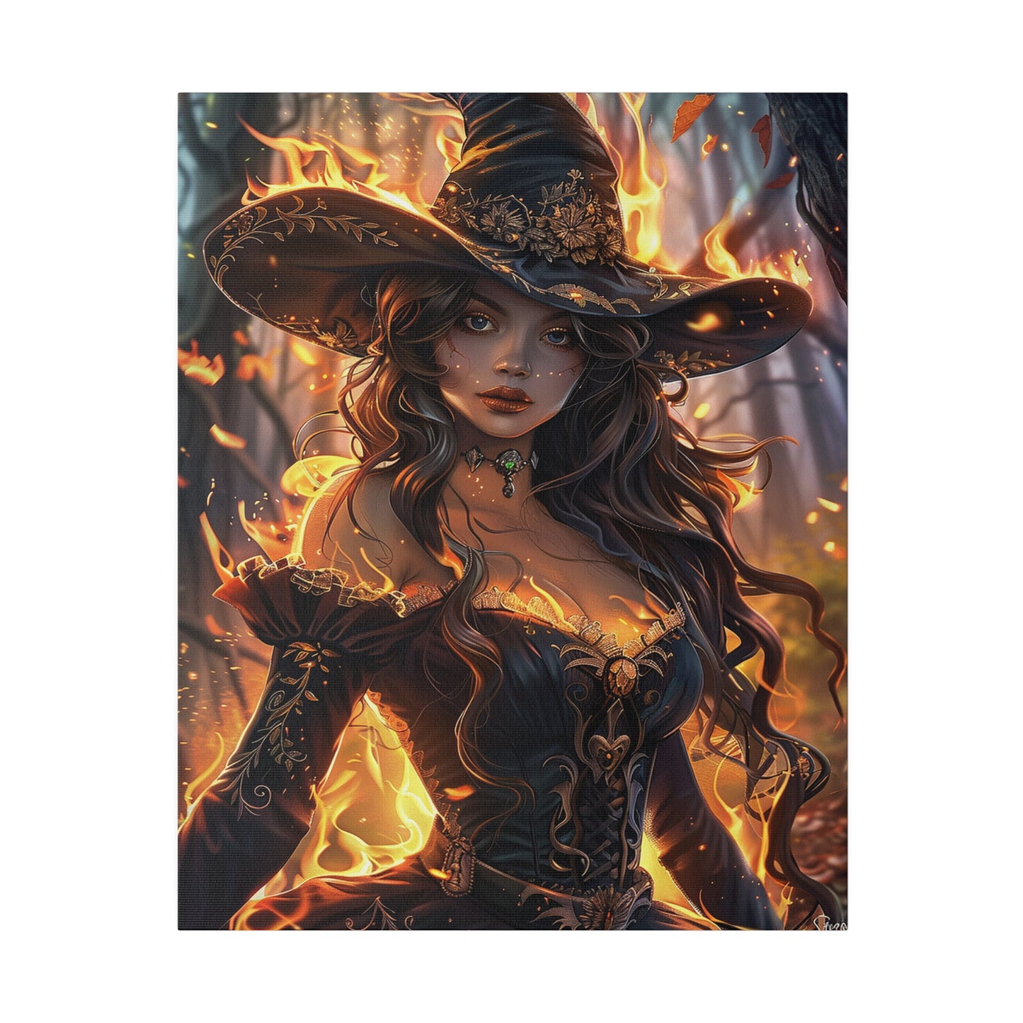 Flameborn Sorceress Matte Canvas Prints MysMuse - Premium Matte Canvas Prints from MysMuse - Just $41.99! Shop now at Mysterious Muse