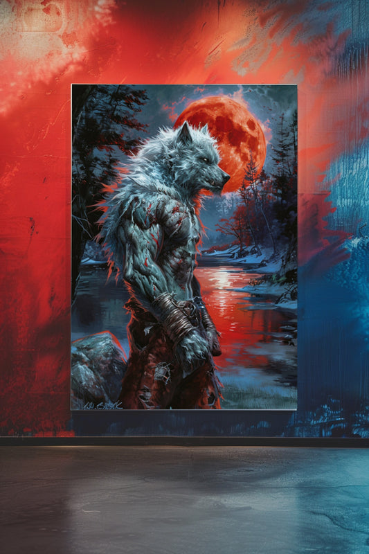 Blood Moon Lycanthrope Matte Canvas Prints MysMuse - Premium Matte Canvas Prints from MysMuse - Just $41.99! Shop now at Mysterious Muse