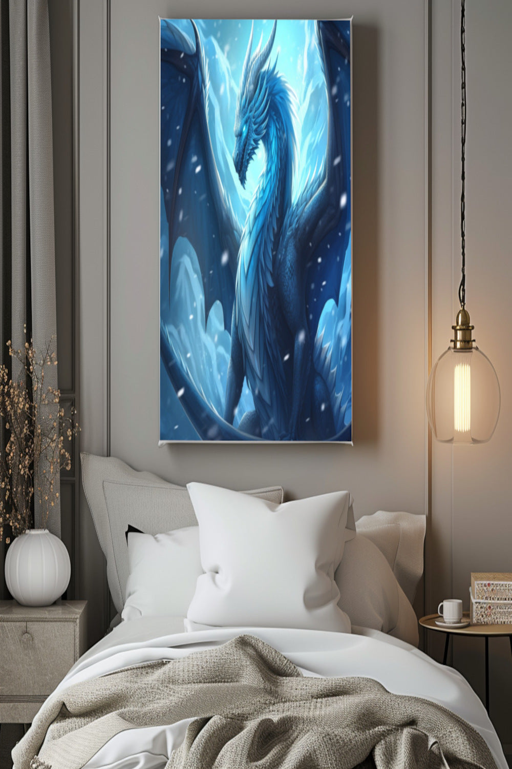 Blue Frost Dragon Matte Canvas Prints MysMuse - Premium Matte Canvas Prints from MysMuse - Just $41.99! Shop now at Mysterious Muse