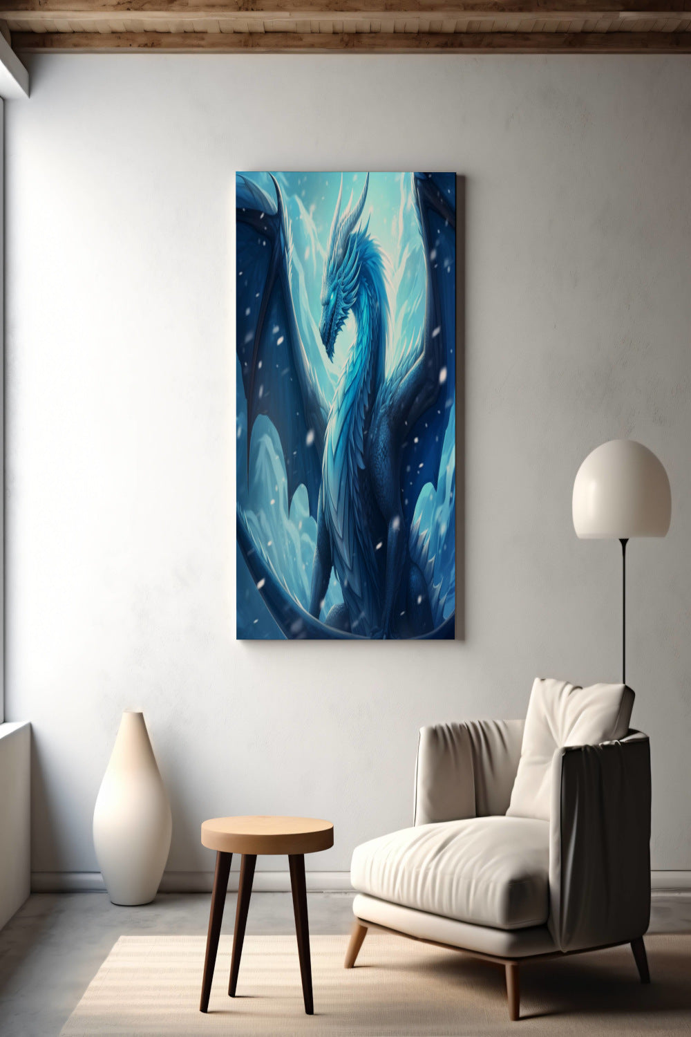 Blue Frost Dragon Matte Canvas Prints MysMuse - Premium Matte Canvas Prints from MysMuse - Just $41.99! Shop now at Mysterious Muse