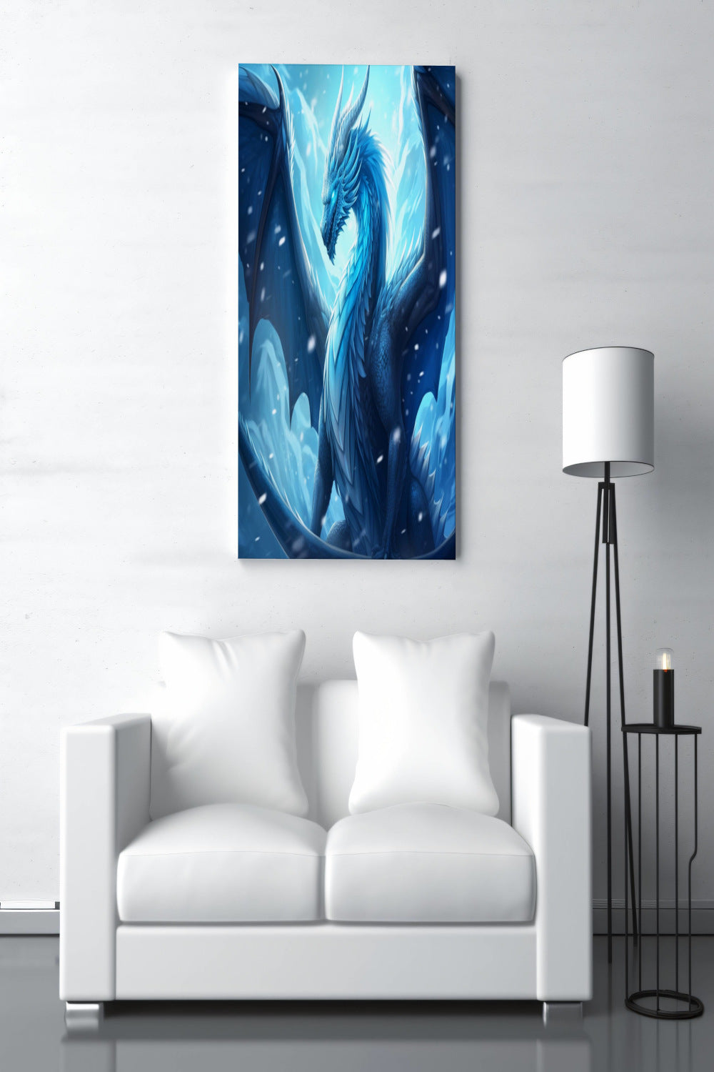 Blue Frost Dragon Matte Canvas Prints MysMuse - Premium Matte Canvas Prints from MysMuse - Just $41.99! Shop now at Mysterious Muse