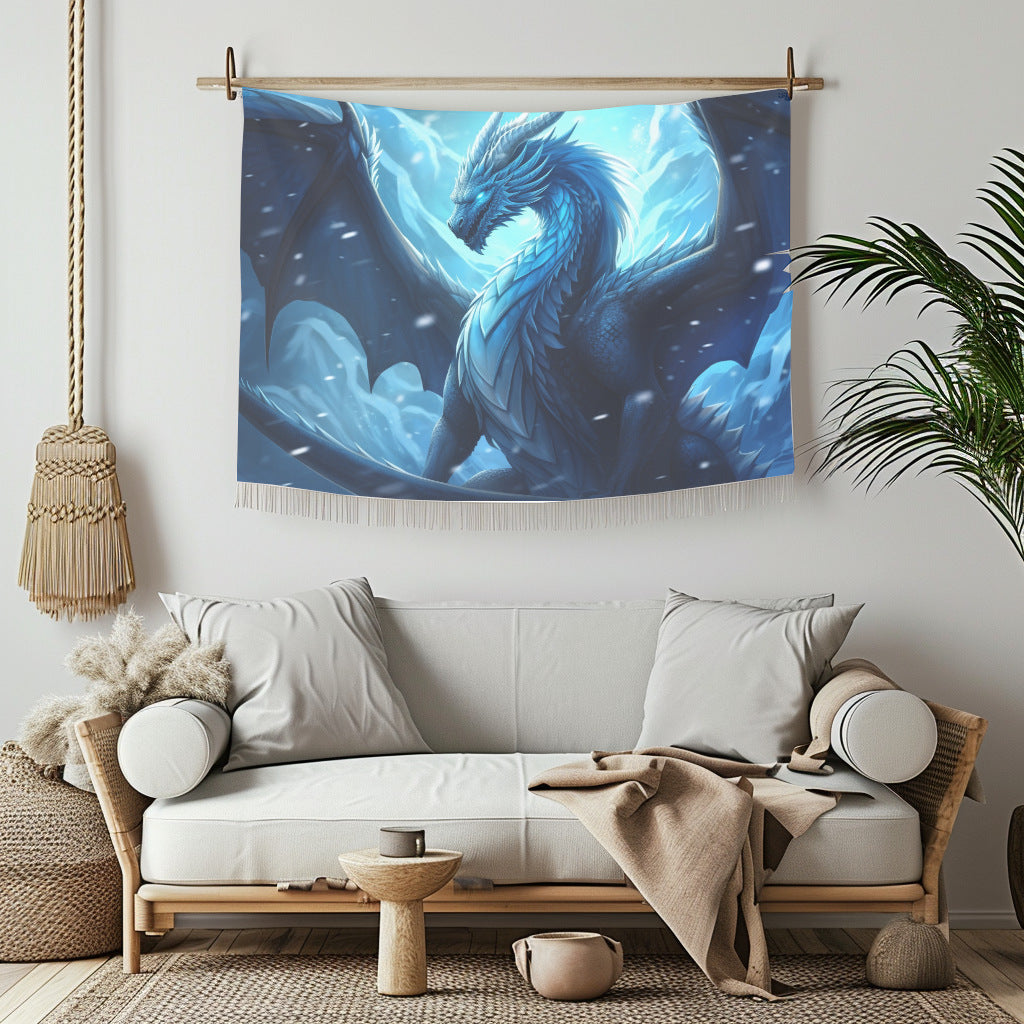 Blue Frost Dragon Hanging Wall Tapestries MysMuse - Premium Hanging Wall Tapestries from MysMuse - Just $25.99! Shop now at Mysterious Muse