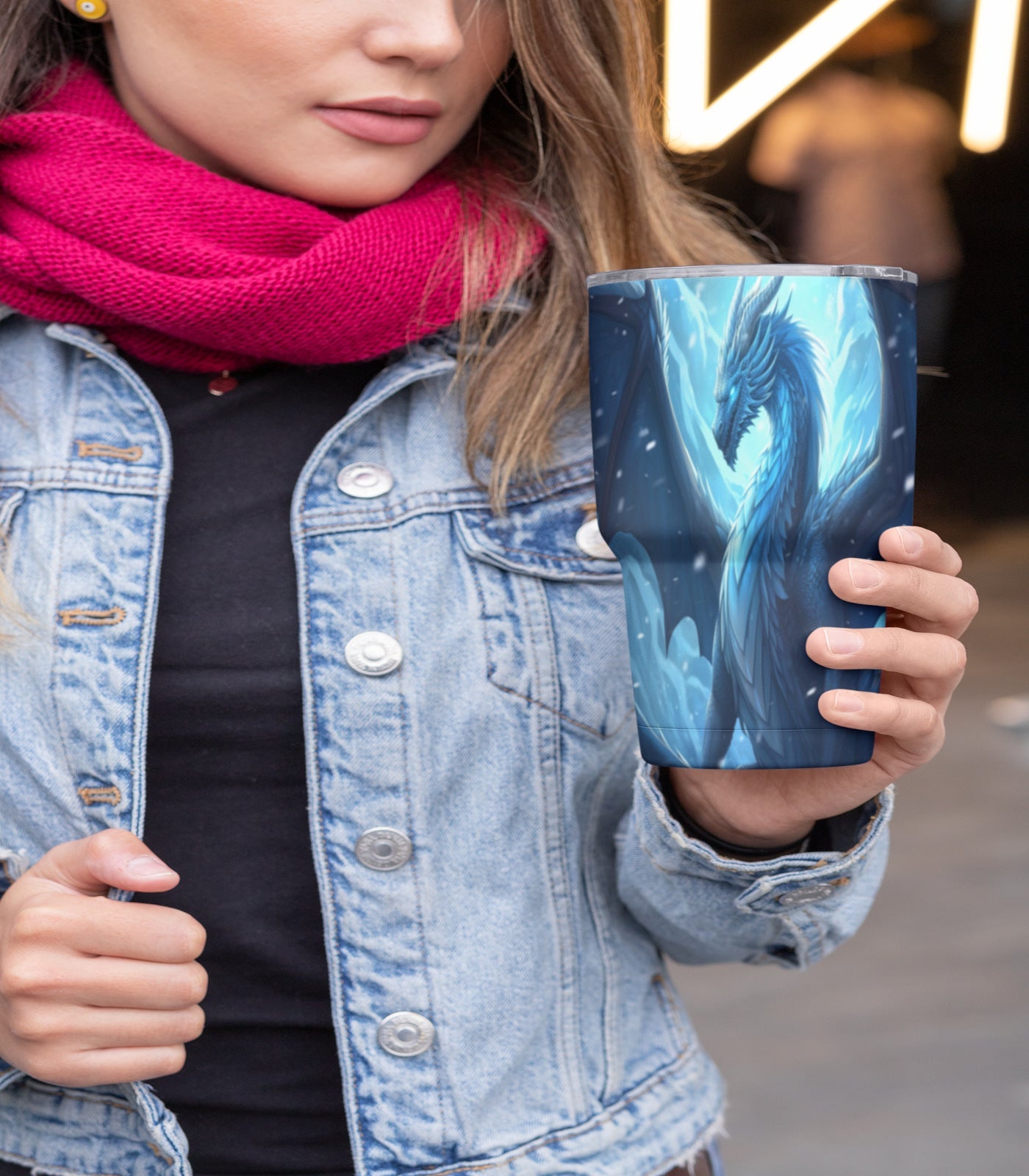 Blue Frost Dragon Steel Tumbler MysMuse - Premium Tumbler from MysMuse - Just $37.75! Shop now at Mysterious Muse
