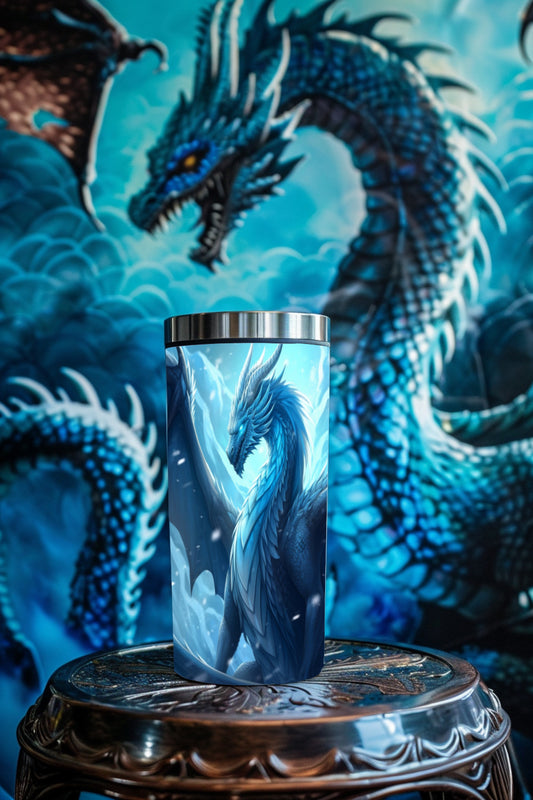 Blue Frost Dragon Steel Tumbler MysMuse - Premium Tumbler from MysMuse - Just $37.75! Shop now at Mysterious Muse