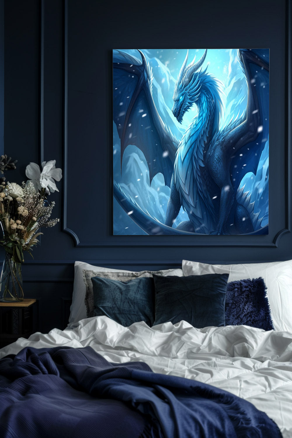 Blue Frost Dragon Matte Canvas Prints MysMuse - Premium Matte Canvas Prints from MysMuse - Just $41.99! Shop now at Mysterious Muse