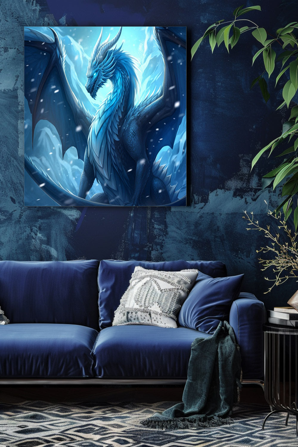 Blue Frost Dragon Matte Canvas Prints MysMuse - Premium Matte Canvas Prints from MysMuse - Just $41.99! Shop now at Mysterious Muse