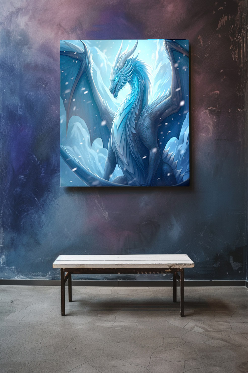 Blue Frost Dragon Matte Canvas Prints MysMuse - Premium Matte Canvas Prints from MysMuse - Just $41.99! Shop now at Mysterious Muse