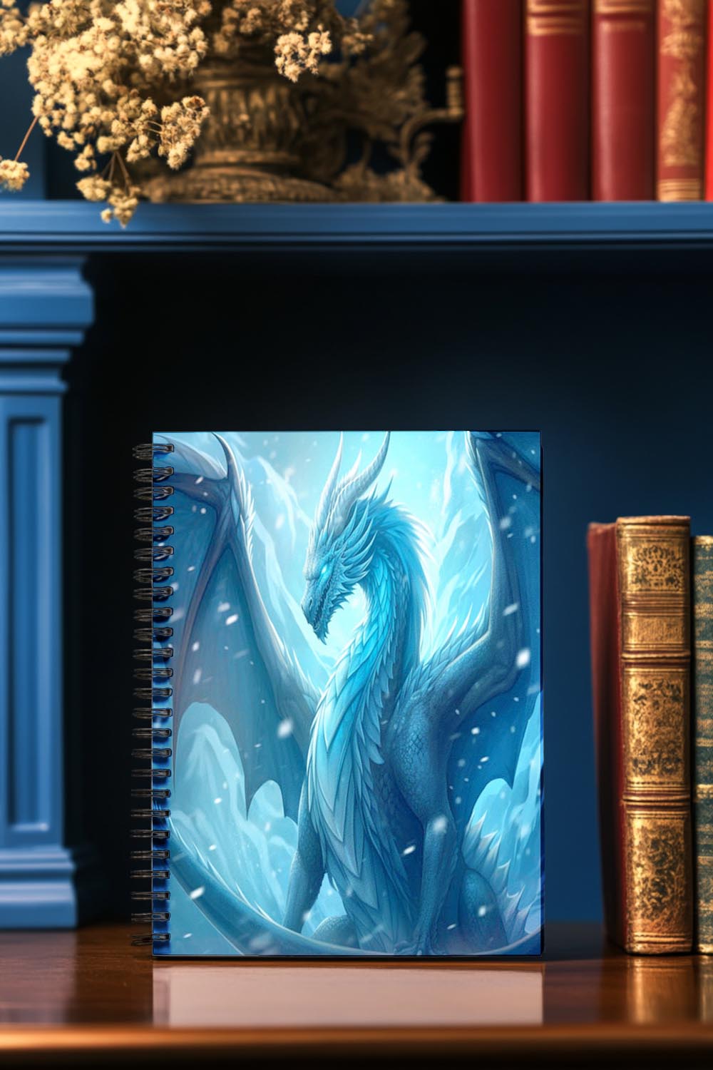 Blue Frost Dragon Spiral Notebook MysMuse - Premium Spiral Notebook from MysMuse - Just $14.99! Shop now at Mysterious Muse