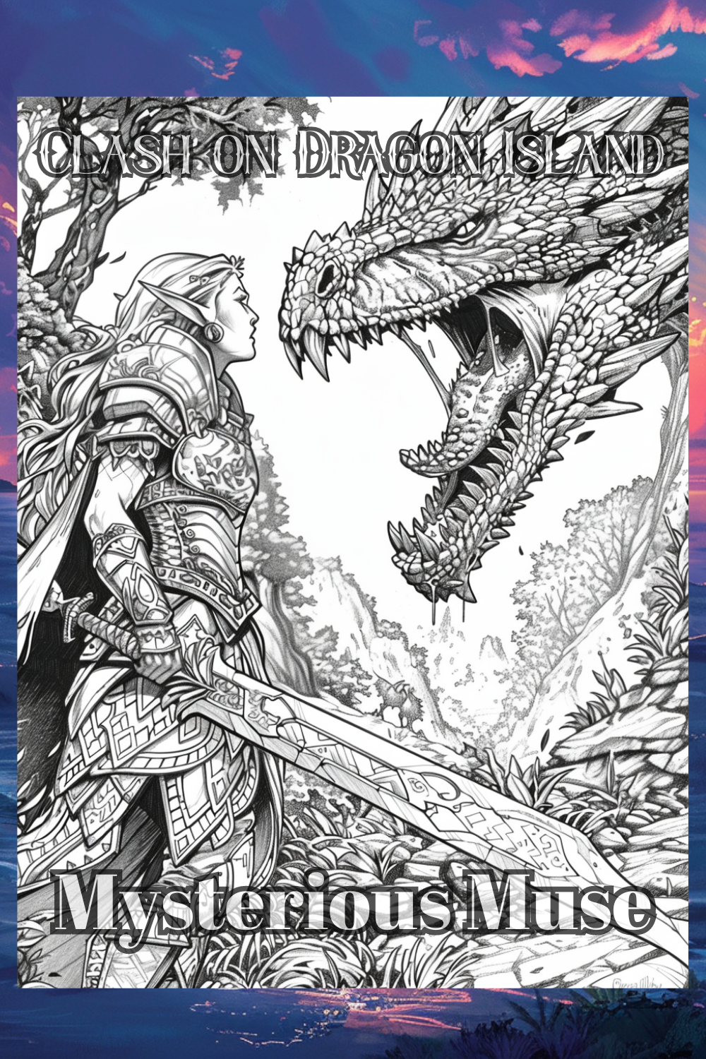 Clash on Dragon Island: 50 Dragons, and Mythical Creatures - Premium Coloring Book from Mysterious Muse - Just $8.95! Shop now at Mysterious Muse