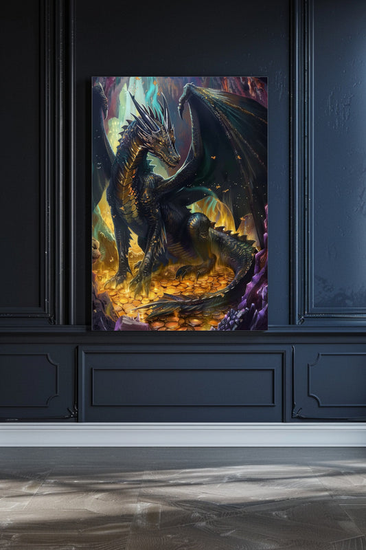 Black Dragon's Treasure Matte Canvas Prints MysMuse - Premium Matte Canvas Prints from MysMuse - Just $41.99! Shop now at Mysterious Muse