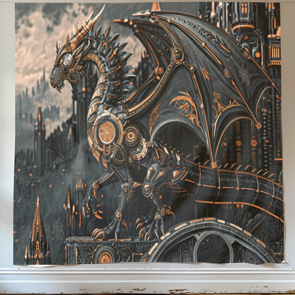 Clockwork Wyvern Hanging Wall Tapestries MysMuse - Premium Home Decor from Printify - Just $25.99! Shop now at Mysterious Muse