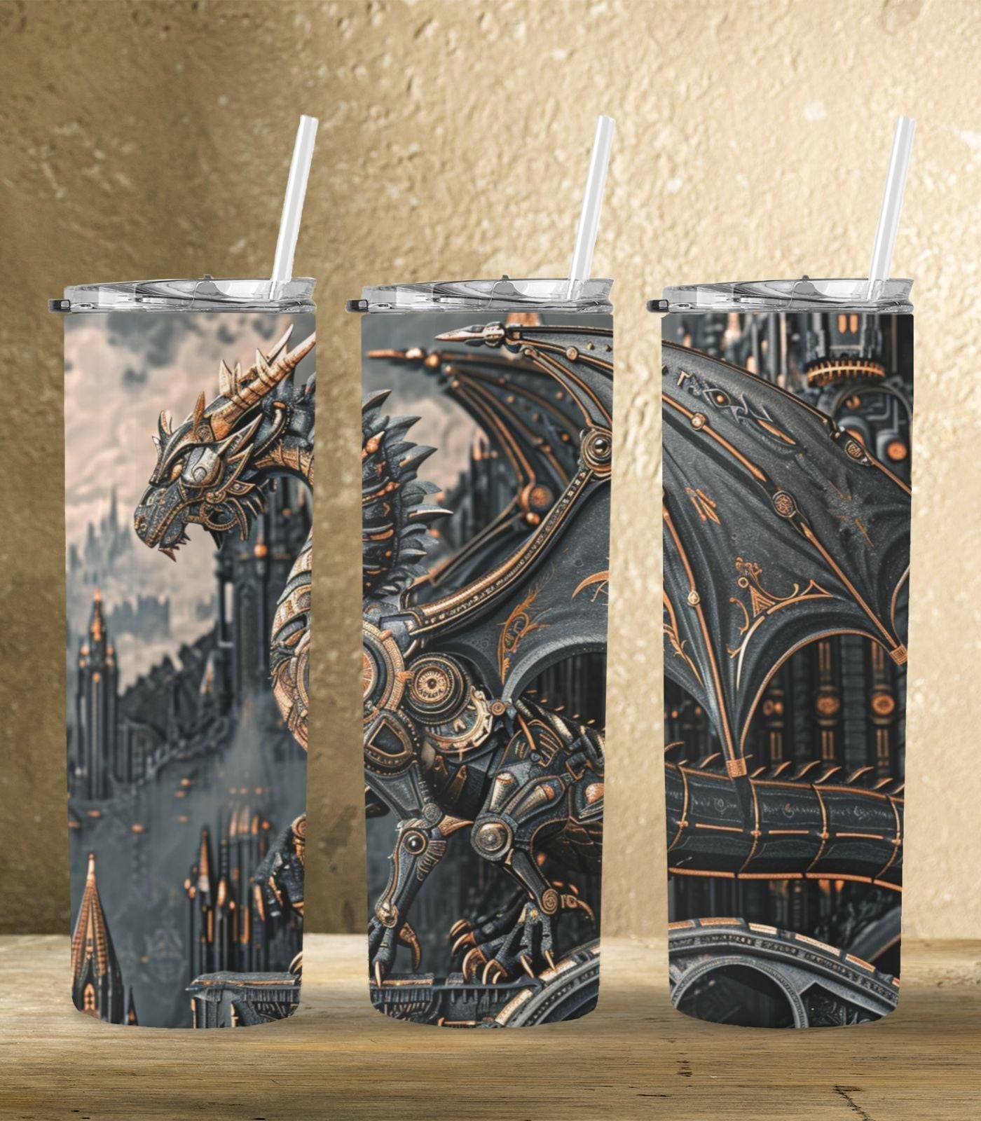 Clockwork Wyvern Steel Tumbler MysMuse - Premium Tumbler from MysMuse - Just $37.95! Shop now at Mysterious Muse