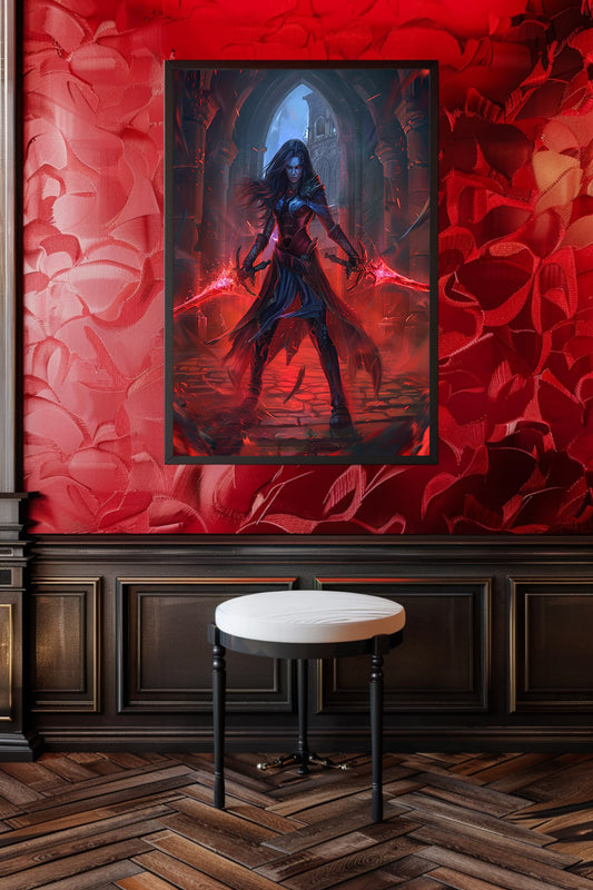 Crimson Shadowblade Matte Vertical Posters MysMuse. - Premium Matte Vertical Posters from MysMuse - Just $16.95! Shop now at Mysterious Muse