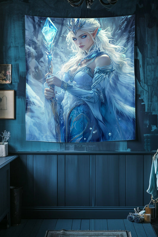 Crystal Frost Monarch Decorative Wall Tapestry MysMuse - Premium Decorative Wall Tapestry from MysMuse - Just $26.99! Shop now at Mysterious Muse