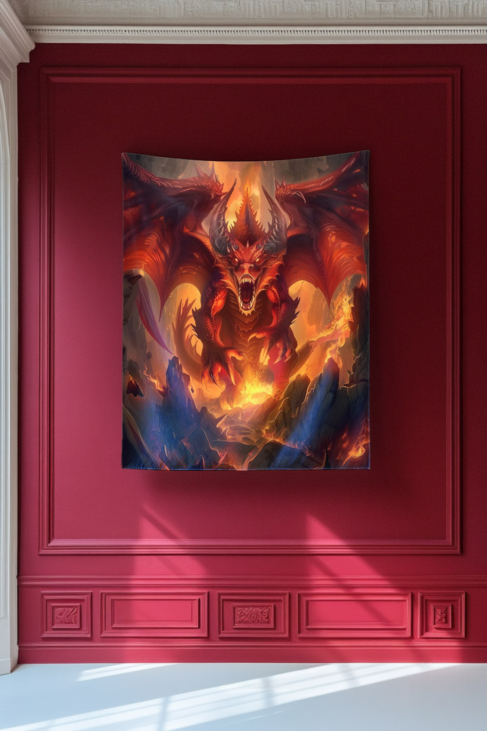 Dragon’s Inferno Decorative Wall Tapestry MysMuse - Premium Decorative Wall Tapestry from MysMuse - Just $26.99! Shop now at Mysterious Muse