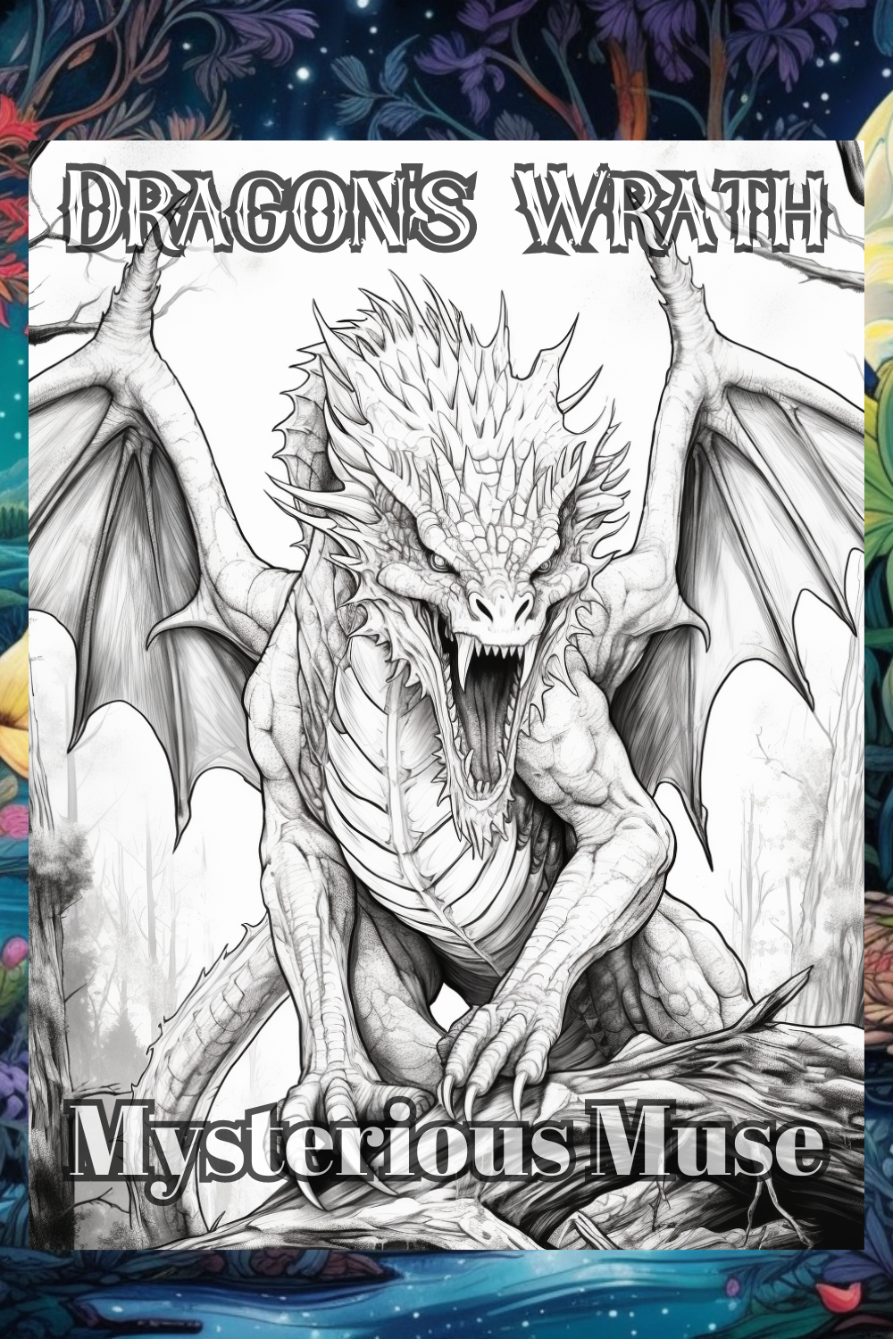 The Dragon's Wrath: Scary Mythical Creatures and Dragons Coloring Book(Digital Download) - Premium Coloring Book from Mysterious Muse - Just $3! Shop now at Mysterious Muse