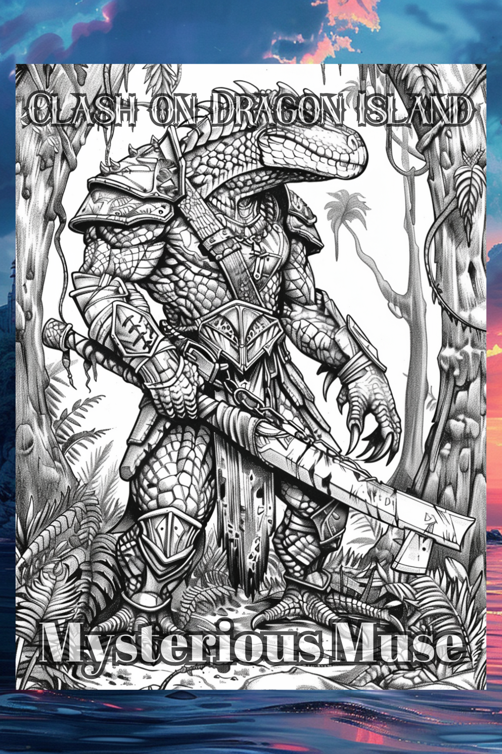 Clash on Dragon Island: 50 Dragons, and Mythical Creatures - Premium Coloring Book from Mysterious Muse - Just $8.95! Shop now at Mysterious Muse