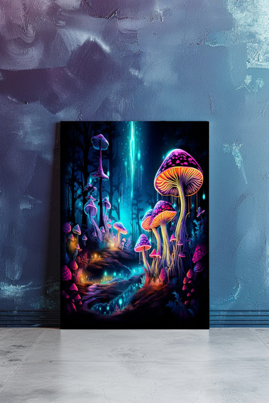 Luminous Mushrooms Matte Canvas Prints MysMuse - Premium Matte Canvas Prints from MysMuse - Just $41.99! Shop now at Mysterious Muse