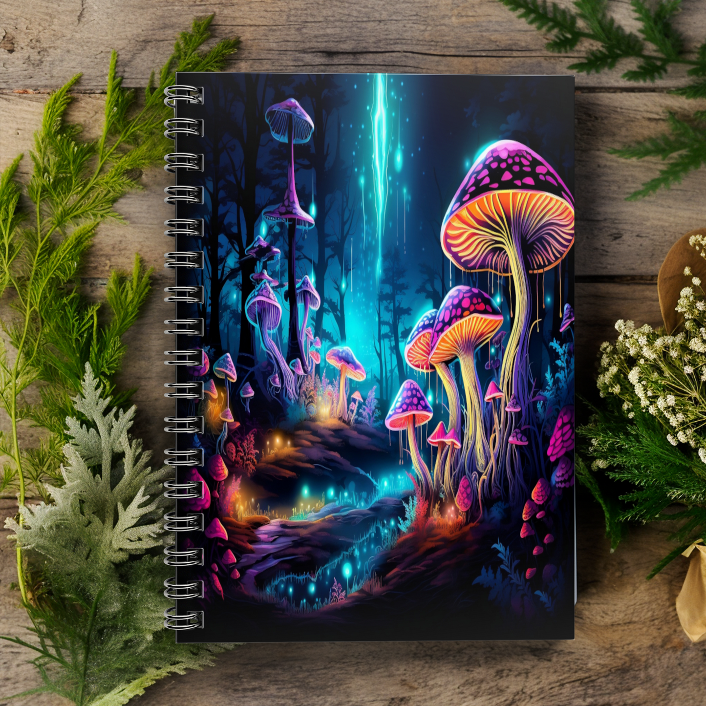 Luminous Mushroom Spiral Notebook MysMuse - Premium Paper products from Printify - Just $14.99! Shop now at Mysterious Muse