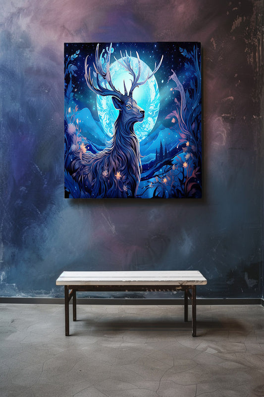 Lunar Majesty Deer Matte Canvas Prints MysMuse - Premium Matte Canvas Prints from MysMuse - Just $41.99! Shop now at Mysterious Muse