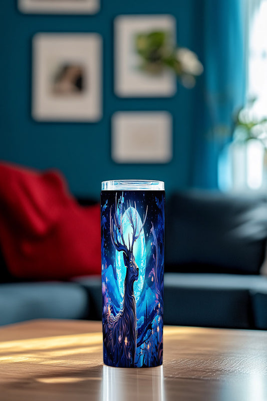 Lunar Majesty Deer Steel Tumbler Drinkware MysMuse - Premium Tumbler from MysMuse - Just $37.95! Shop now at Mysterious Muse