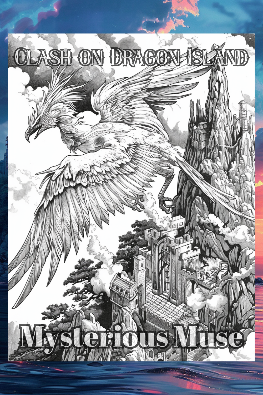 Clash on Dragon Island: 50 Dragons, and Mythical Creatures - Premium Coloring Book from Mysterious Muse - Just $8.95! Shop now at Mysterious Muse