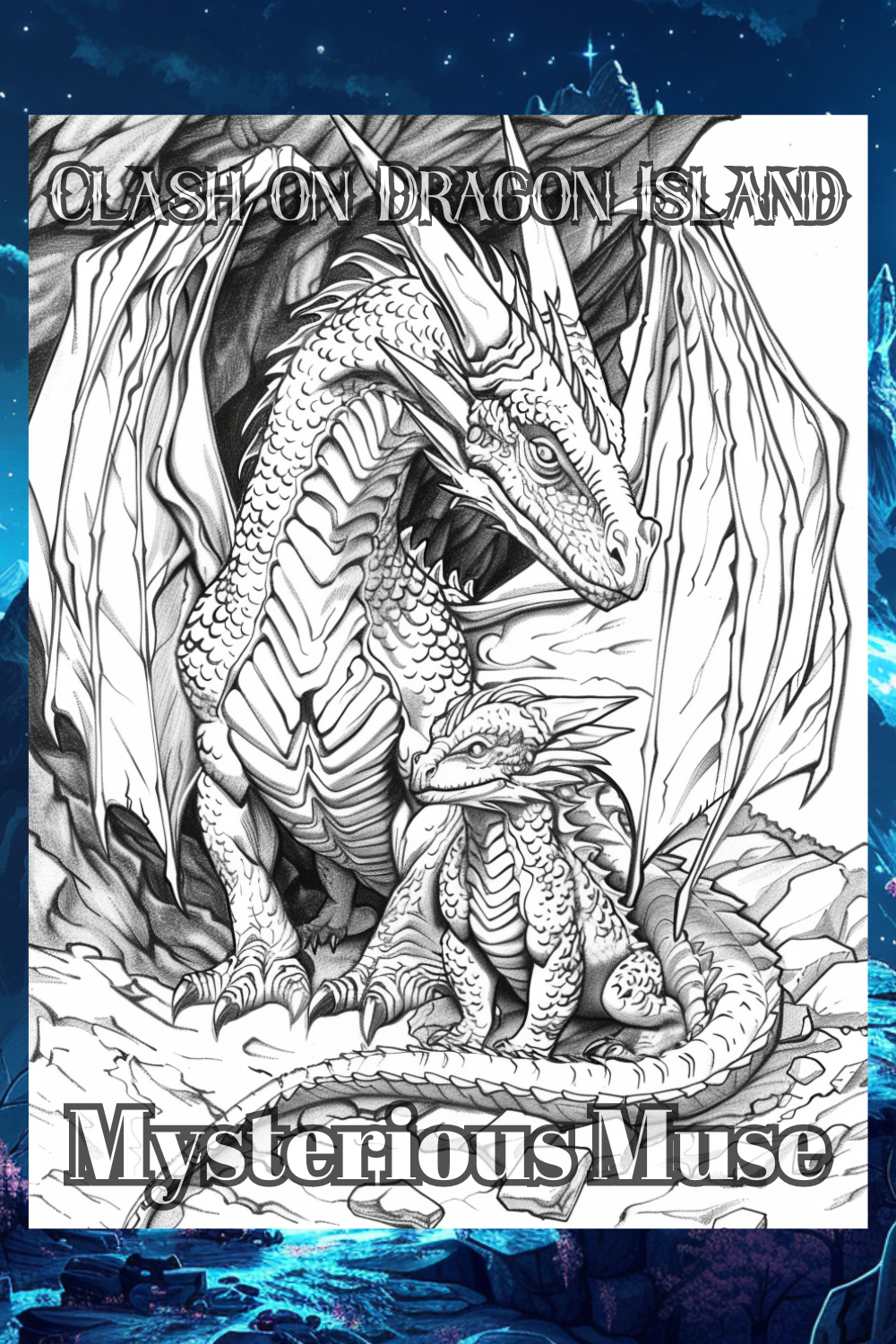 Clash on Dragon Island: 50 Dragons, and Mythical Creatures - Premium Coloring Book from Mysterious Muse - Just $8.95! Shop now at Mysterious Muse