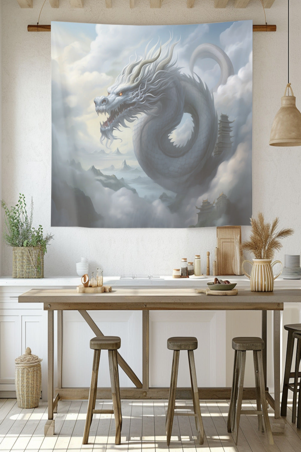 Mystical Mist Dragon Decorative Wall Tapestry MysMuse - Premium Decorative Wall Tapestry from MysMuse - Just $25.99! Shop now at Mysterious Muse