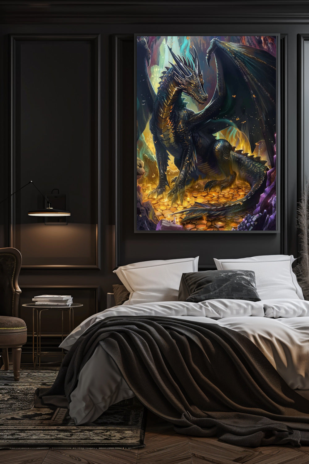 Black Dragon’s Treasure Matte Vertical Posters MysMuse. - Premium Matte Vertical Posters from MysMuse - Just $16.95! Shop now at Mysterious Muse