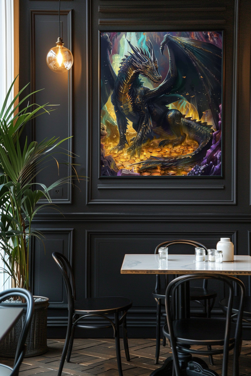 Black Dragon’s Treasure Matte Vertical Posters MysMuse. - Premium Matte Vertical Posters from MysMuse - Just $16.95! Shop now at Mysterious Muse