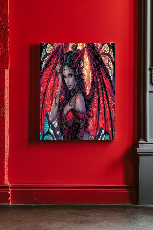 Scarlet Succubus Matte Canvas Prints MysMuse - Premium Matte Canvas Prints from MysMuse - Just $41.99! Shop now at Mysterious Muse