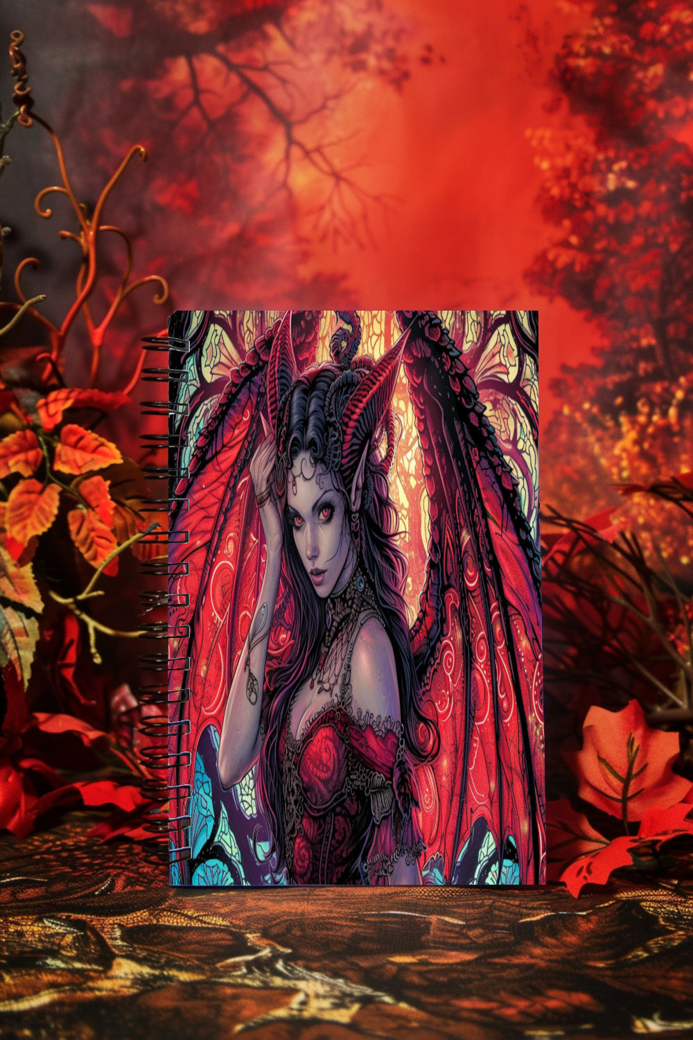 Scarlet Succubus Spiral Notebook MysMuse - Premium Spiral Notebook from MysMuse - Just $14.99! Shop now at Mysterious Muse