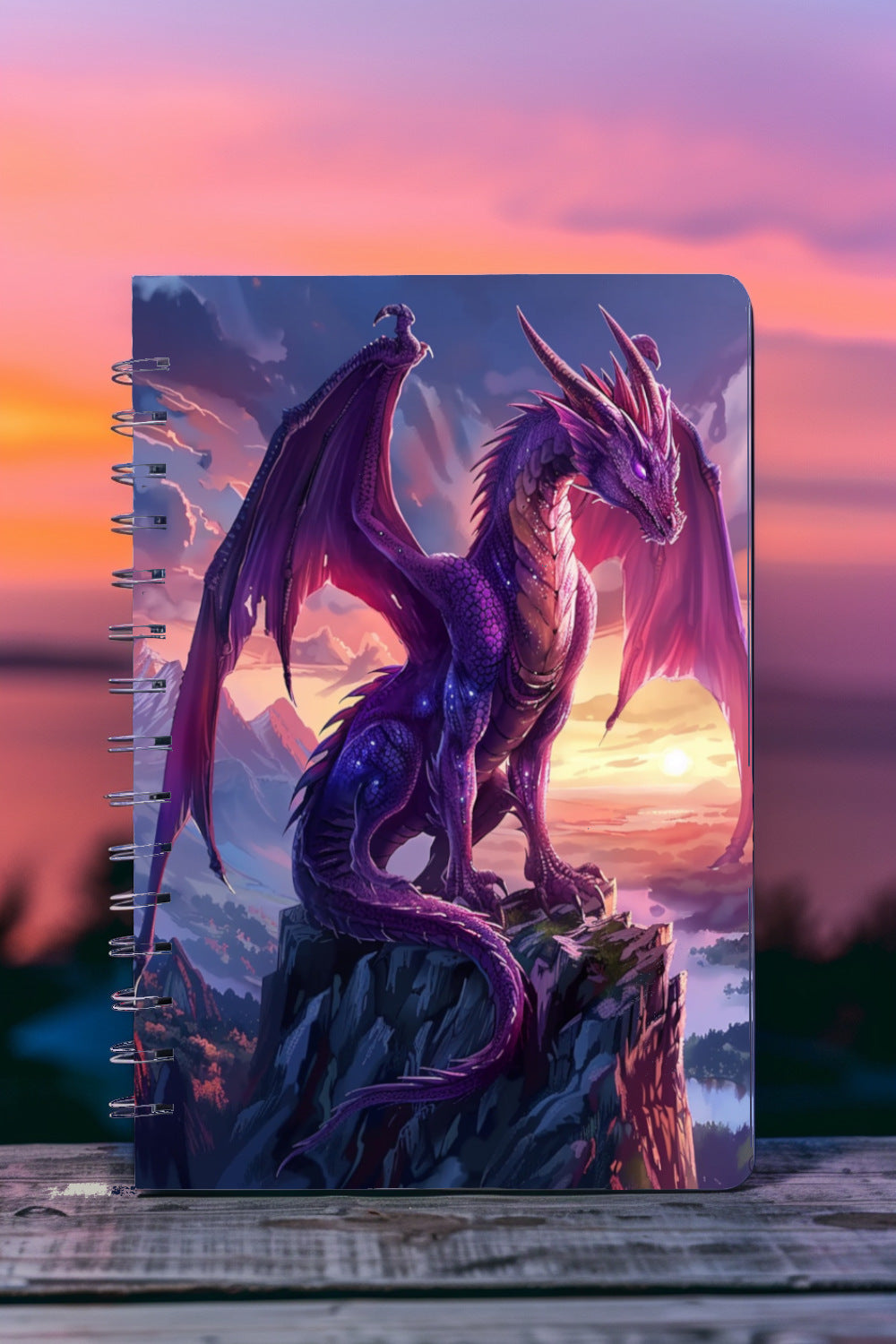 Dusk Dragon Spiral Notebook MysMuse - Premium Spiral Notebook from MysMuse - Just $14.99! Shop now at Mysterious Muse